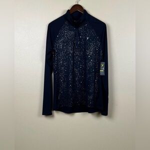 NWT Old Navy Active  Sweatshirt Pullover Go-Dry Quarter Zip Night Sky